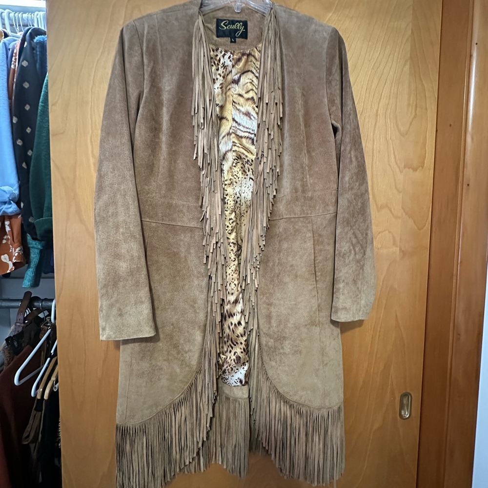 Scully Brown Suede Maxi Fringe Jacket - Picture 5 of 10